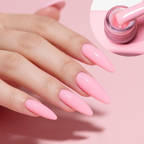 CANNI Rubber Base Gel Nail Polish Set- 6 Pcs 9 Ml Transparent Pink Rubber Base for Nails, Soak Off LED Nail Gel Manicure Kit DIY at Home Salon Gifts