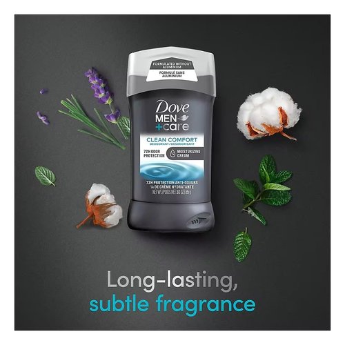Dove Men+Care 72-Hour Deodorant Stick Aluminum Free- Clean Comfort, 3 pk./3 oz