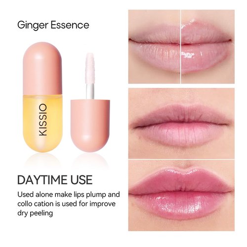KISSIO Lip Plumper Set - Natural Moisturizing Lip Care Gloss for Day & Night Use (2PCS)