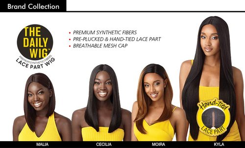 THE DAILY WIG Outre Synthetic Hair Lace Part Wig MOIRA (Color:DR27)