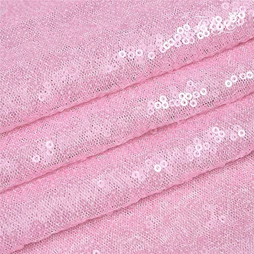 Pink Sequin Table Runner 12 Pack 12x108 Inches - Glitter Wedding & Party Decor
