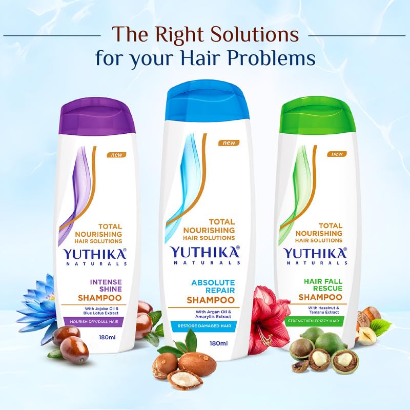 Yuthika Absolute Repair Shampoo - Nourishing Formula for Damaged Hair | 180ml with Argan Oil & Amaryllis Extract