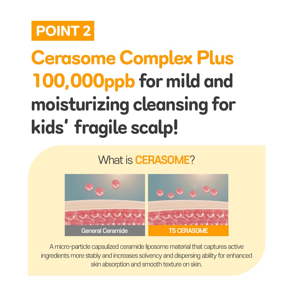 TS Kids Shampoo - Tear-Free & Gentle Formula | Sulfate, Paraben, Silicone-Free | 14.1 fl oz / 400ml