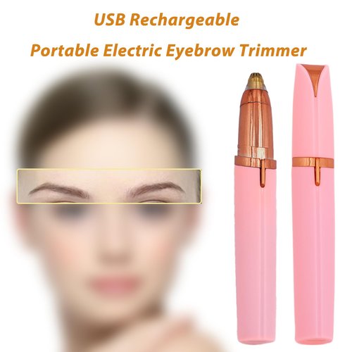 LiXiongBao USB Rechargeable Portable Electric Eyebrow Trimmer Pen for Women,Painless Precision Eyebrow Hair Remover, Safe Eyebrow Shaver Razor Tool for face Leg Lip Armpit Hand(Pink)