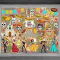 Dia de Los Muertos Window Clings - 9PCS Removable Mexican Skeleton Decor Style1