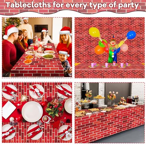 Red Brick Wall Backdrop Tablecloth Roll 52x100 Ft for Party Decorations