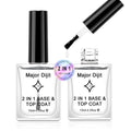 Major Dijit Clear Base & Top Coat 2-in-1 Nail Polish - Quick-Dry, Long-Lasting High Gloss Formula | 0.5 Fl Oz