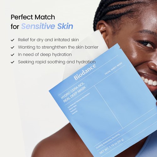 BIODANCE Hydro Cera-nol Deep Hydrating Overnight Face Mask - Moisturizing & Soothing | 1.19oz (34g) x4ea