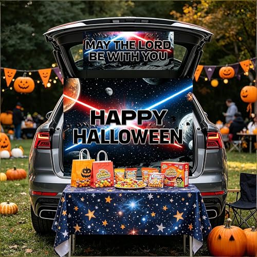 Christian Trunk or Treat Car Decorations Kit with Faith-Based Galaxy Theme