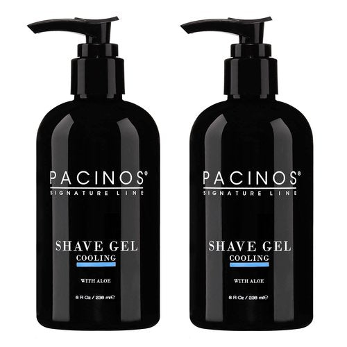 Pacinos Shave Gel - Cooling Gel with Aloe Vera - Moisturizing Mens Shaving Gel - 8 Fl. Oz