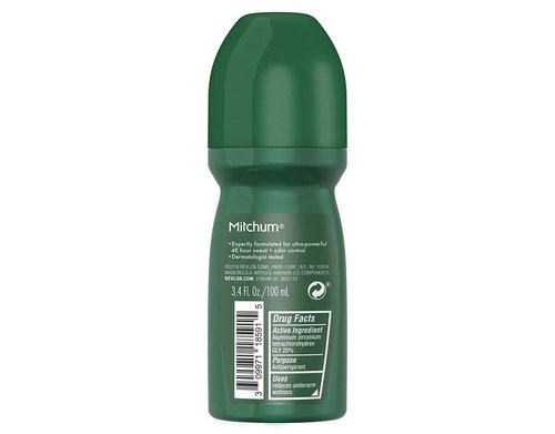 Mitchum Invisible Anti-Perspirant & Deodorant Roll-On, Unscented 3.4 oz (Pack of 4)