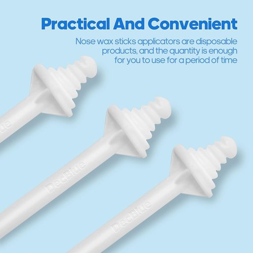 DecBlue Nose Wax Sticks - 100 Pcs Plastic Nasal Cleaning & Hair Removal Applicators for Nostril, Eyebrow Grooming for Men and Women