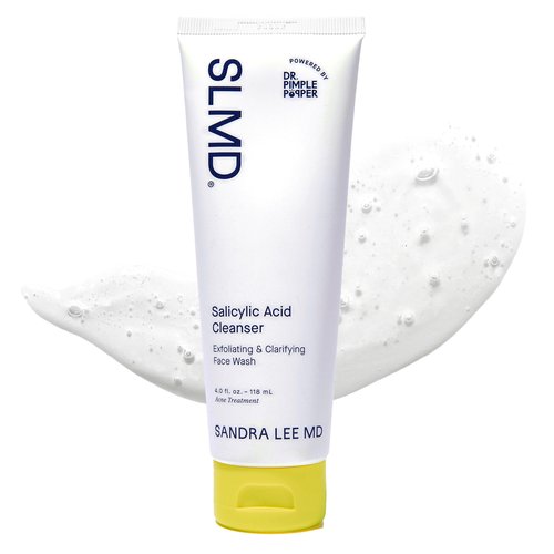 SLMD by Dr. Pimple Popper - Salicylic Acid Cleanser (4 fl oz) Exfoliating Gel Cleanser Face Wash Acne-Prone Skin - Face Wash Helps Reduce the Appearance of Blackheads & Whiteheads