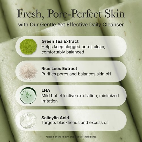 ARENCIA Salicylic Acid Cleanser - Deep Pore Cleansing Face Wash with Green Tea & LHA, 5.07 fl oz