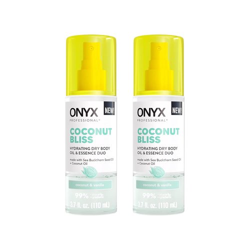 Onyx Professional Hydrating Dry Body Oil - Coconut Bliss | 3.7 Fl Oz, 2-Pack for Soft Skin