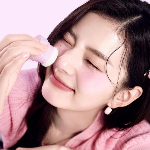 COLORKEY Shimmering Pudding Powder Blush - Lightweight & Smooth, Naturally Luminous Finish | 3.2g (01 Violet)