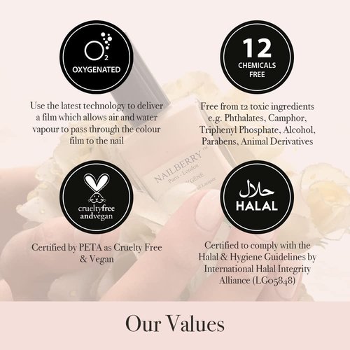 Nailberry L'Oxygéné Oxygenated Nail Lacquer - Almond Off-White Light Beige | UV Protected, 12-Free, Vegan, 15 ml