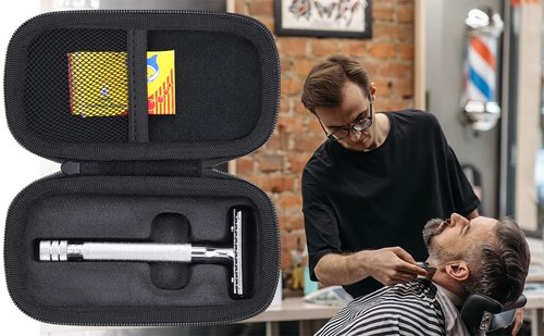 Khanka Hard Travel Case replacement for WEISHI Double Edge Safety Razor/Merkur Long Handled Safety Razor