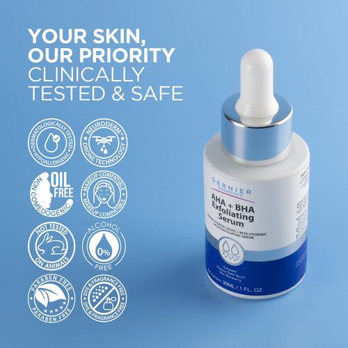 Dernier Exfoliating Serum - AHA + BHA 0.5% for Hyperpigmentation & Pore Minimizing | 1 fl oz