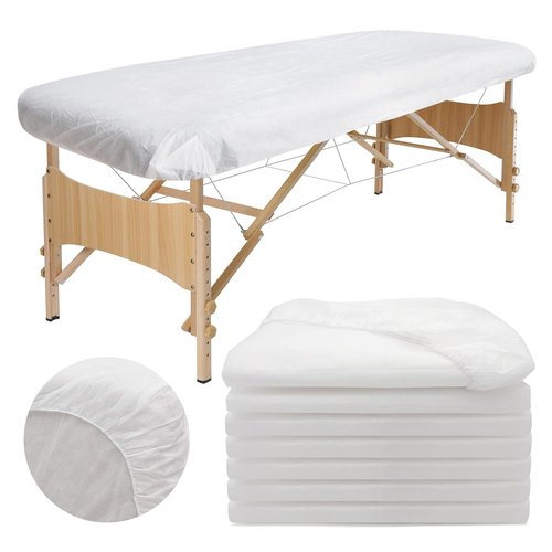 Rngwaper 50PC Disposable Fitted Massage Table Sheets, Elastic Massage Sheets, Breathable Spa Bed Cover,36 x 85 Inch