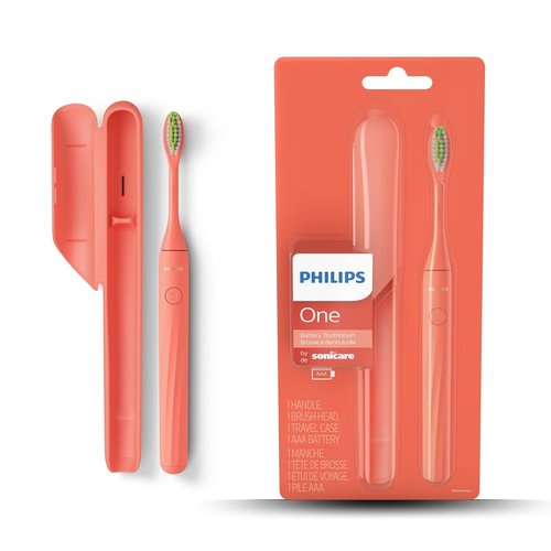 Philips Sonicare Battery Toothbrush - Miami Coral Color | Gentle Cleaning & Compact Design