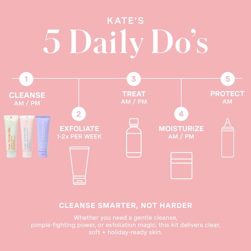 Kate Somerville Pore-fect Skin Edit Travel Kit : ExfoliKate, EradiKate, & Goat Milk Cleanser Holiday Gift Set