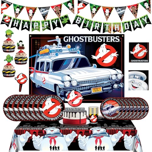 Ghostbusters Party Supplies Set - Serves 16 Guests, Decorations & Dinnerware, Birthday & Halloween