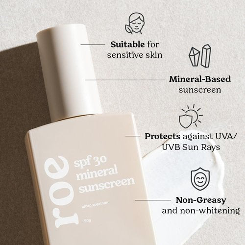 Roe Wellness- Baby Sunscreen Mineral & Reef Safe, Zinc Oxide, Non-Toxic Ingredients SPF 30 | Great For Toddlers, Kids, Newborns & Babies | Non-Greasy, Paraben-Free