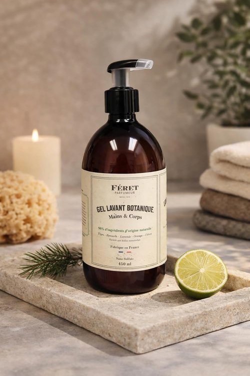 Feret Parfumeur Botanical Hand & Body Liquid Soap - Hydrating Lavender, Rosemary & Orange Peel Cleanser | 500ml