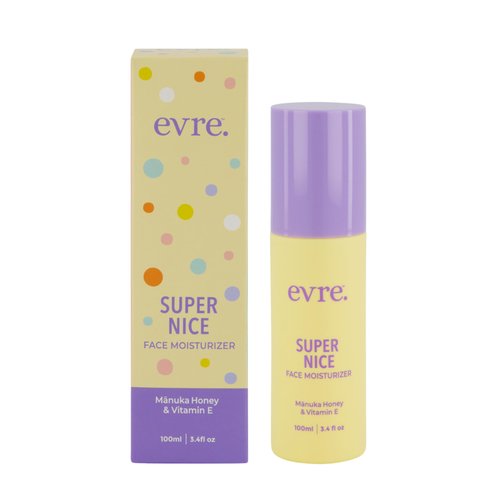 Evre Super Nice Manuka Honey & Vitamin E Teen Face Moisturizer, Hydrates, Soothes & Protects Young Skin, Natural, Cruelty-Free & Palm-Free, Great for Sensitive Skin 3.4 Fl Oz