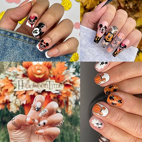 Halloween Nail Stickers Set - 8 Sheets 3D Self-Adhesive Gothic Nail Art - Variation A-1