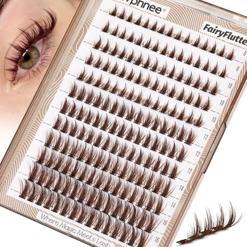 Fairy Flutter Brown Eyelash Clusters - Spiky Wispy DIY Lash Pack 8-16mm