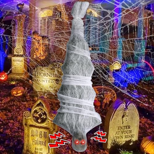 72 Inch Halloween Hanging Corpse Prop with LED Lighted Eyes & Spooky Sound Effects