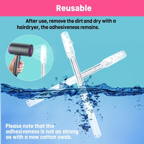 Adhesive Ear Cleaner Earwax Removal Tools, Reusable Sticky Ear Swabs, Washable Design, 24 Pack for Gentle Ear Cleaning (Olive Green)