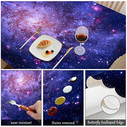 Galaxy Space Tablecloth Blue Galaxy Constellation 52x70 Inch - Rectangular Decor for Kitchen & Parties