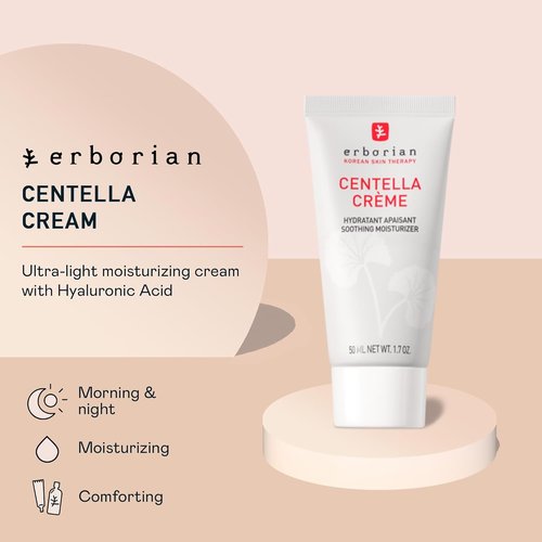 Erborian Centella Cream - Soothing Moisturizer for Sensitive Skin | 1.70 Fl Oz