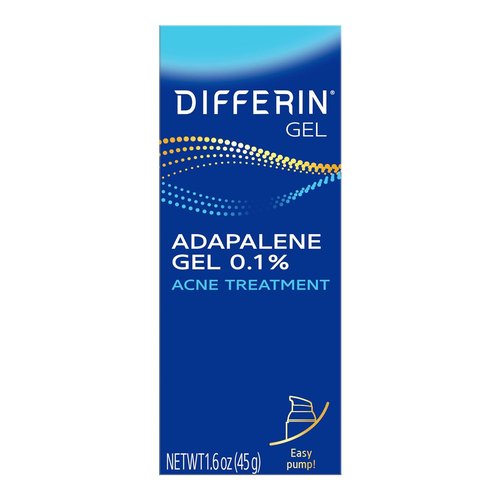 Differin Acne Treatment Gel - 0.1% Adapalene Retinoid for Acne-Prone Skin | 45g Pump, 90-Day Supply