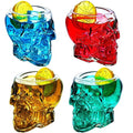 Skull Glass Cups Set - 4 Pieces 12 oz Halloween Wine Glasses