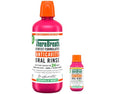 TheraBreath Anticavity Fluoride Mouthwash, Sparkle Mint, Dentist Formulated, 1 Liter (33.8 fl oz) + Travel Size, 3 fl oz