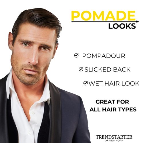 TRENDSTARTER - CLASSIC POMADE (4oz) (PACK of 2) – Light Hold - High Shine - Water-Based Pomade - All-Day Smooth Wet Look Finish - Non-Crispy Formula - Premium Hair Styling Products