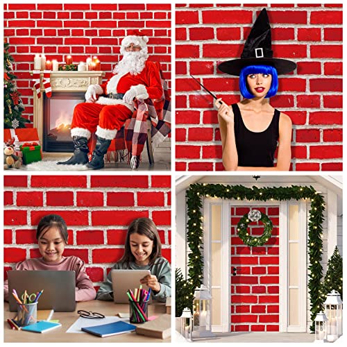Red Brick Wall Backdrop Tablecloth Roll - 54 Inch x 100 ft for Party & Decor