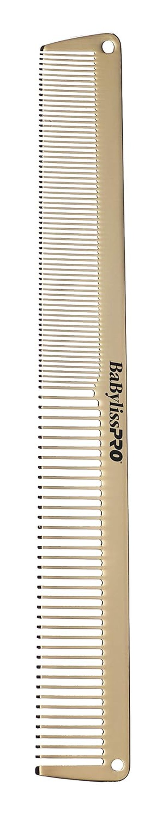 BaBylissPRO GoldFX Metal Comb - Premium Barber Tool for Precision Styling