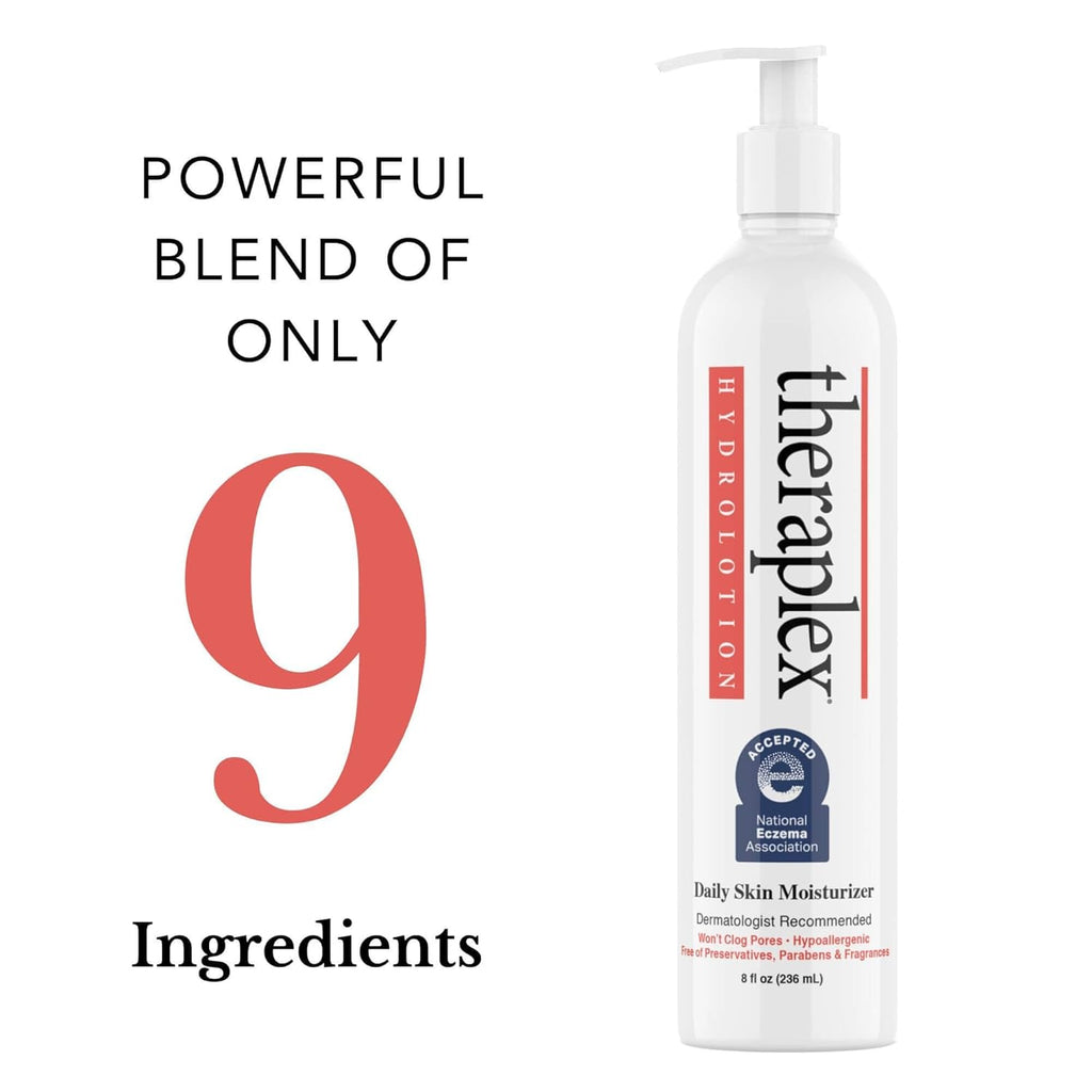 Theraplex Hydro Lotion - Fragrance-Free, Hypoallergenic, Dermatologist Recommended | 8 oz, No Parabens