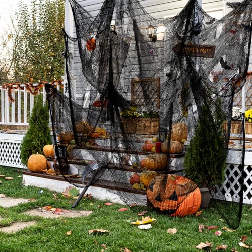Halloween Creepy Cloth - Black Gauze Spooky Fabric 200 x 80 Inch - Haunted House Decor