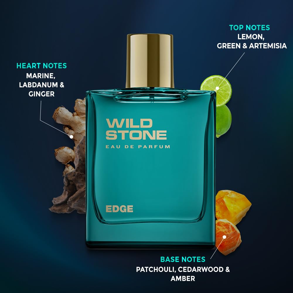 Wild Stone Edge Eau De Parfum - Intense Long-Lasting Luxury Fragrance for Men | 3.38oz (100ml)