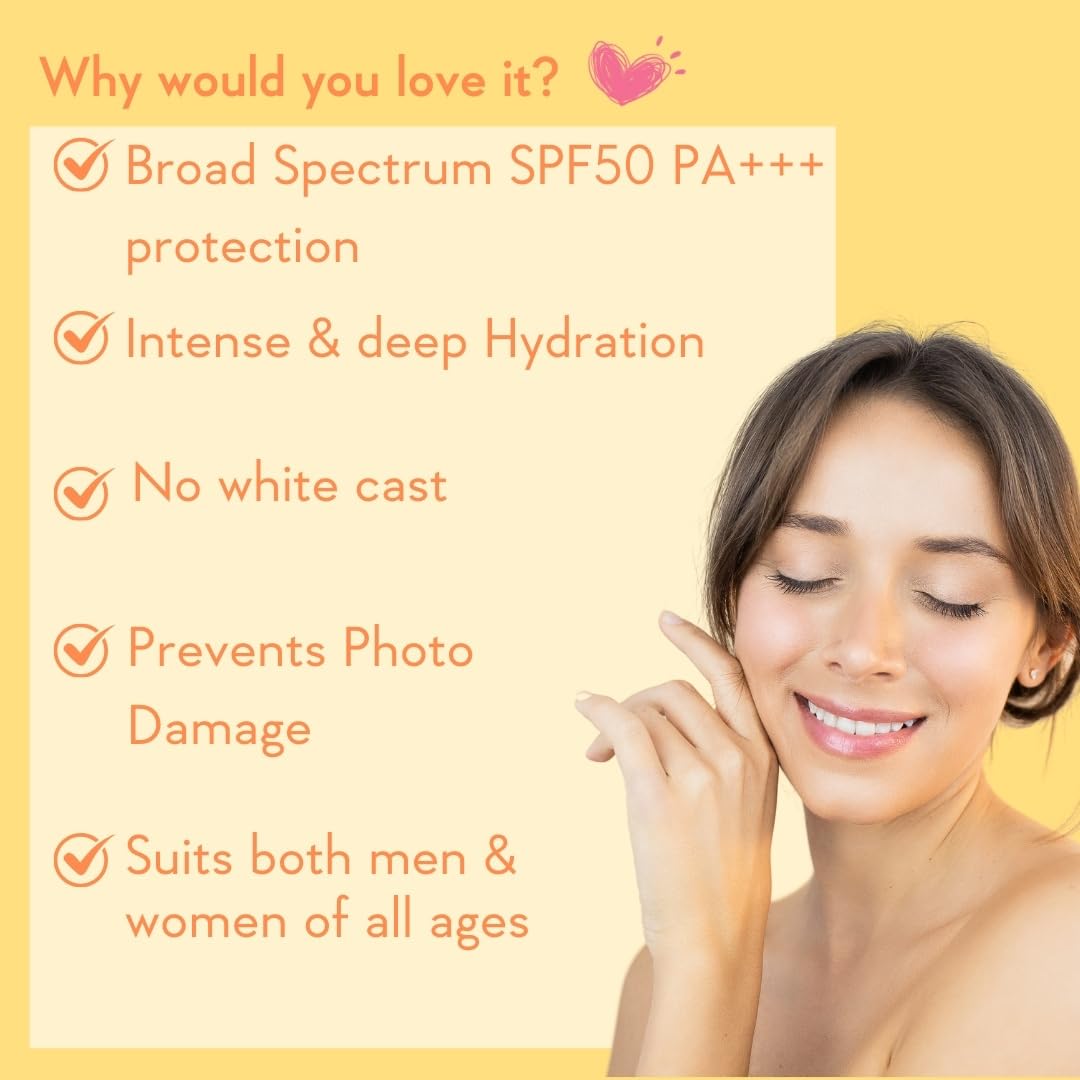 WishCare Sunscreen Body Lotion with SPF 50 PA+++ - Broad Spectrum UVA & UVB Protection, No White Cast, Enriched with Carrot Seed & Raspberry - Body Sunscreen Lotion 200ml