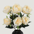 KBREE Artificial Peonies - Lifelike Real Touch Flowers, 25.2" Cream White Stems for Bouquets & Arrangements