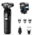 Electric Razor for Men, Magnetic Shavers for Men Face, Wet Dry Mens Electric Razors for Shaving Face, USB-C Rechargeable Multi-Functional Rotary Shaver with Nose Sideburns Hair Trimmer
