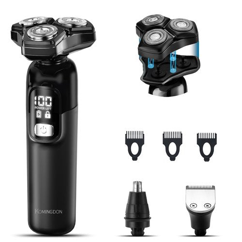 Electric Razor for Men, Magnetic Shavers for Men Face, Wet Dry Mens Electric Razors for Shaving Face, USB-C Rechargeable Multi-Functional Rotary Shaver with Nose Sideburns Hair Trimmer