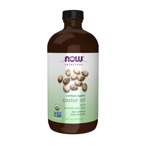 NOW Solutions, Organic Castor Oil, 100% Pure Versatile Skin Care, Multi-Purpose Skin Softener, 16-Ounce